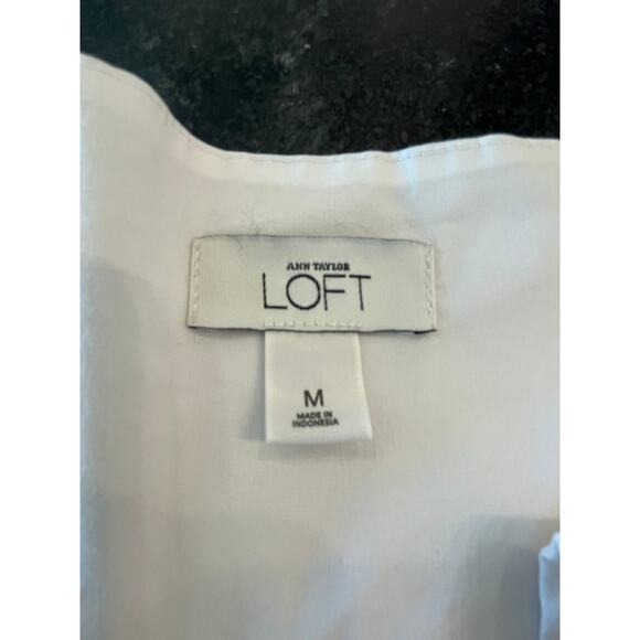 LOFT Asymmetrical bow front white top medium - Picture 2 of 7